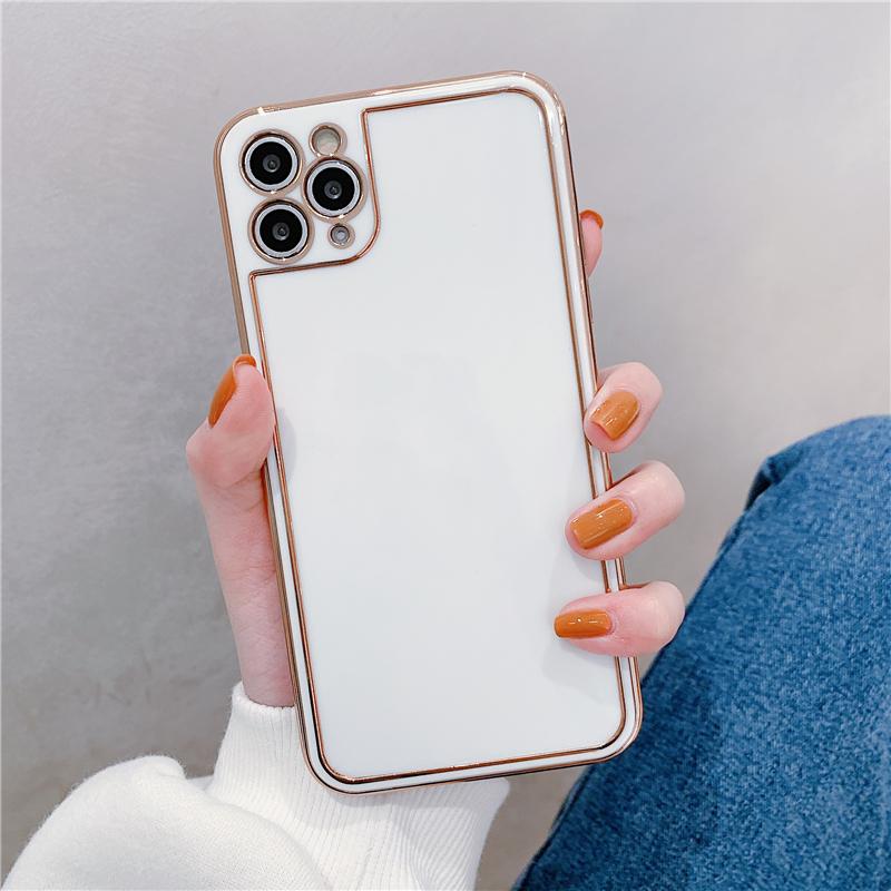 Luxury Solid Color Electroplating Soft Phone Case Back Cover for iPhone