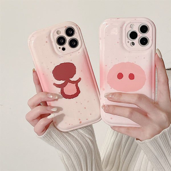 Pig And Dog Nose Painting Shockproof Clear Soft iPhone Case