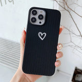 Weave Pattern Love Heart Soft iPhone Case
