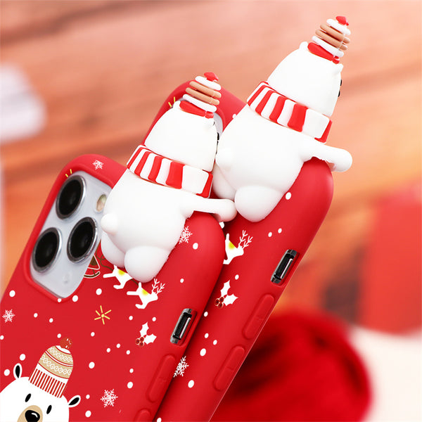 Christmas 3D Elk Snowman Bear iPhone Case