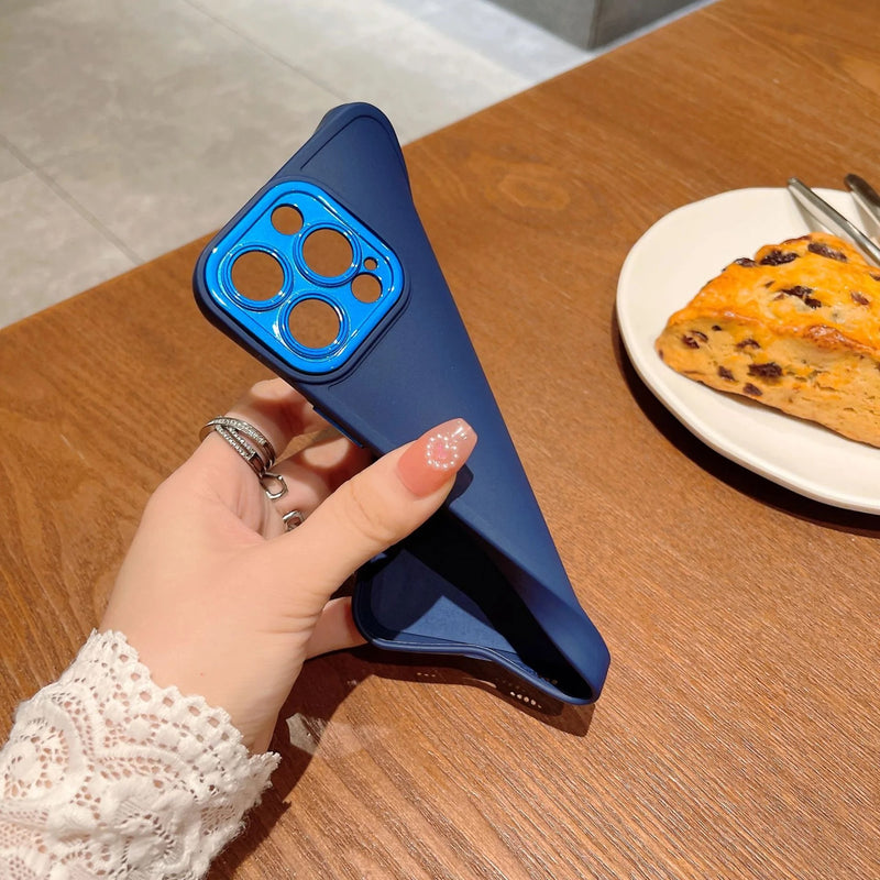 Candy Color Plating Camera Lens Protection Soft iPhone Case