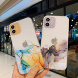 Fashion Marble Camera Lens Protection Shockproof Clear Soft iPhone Case
