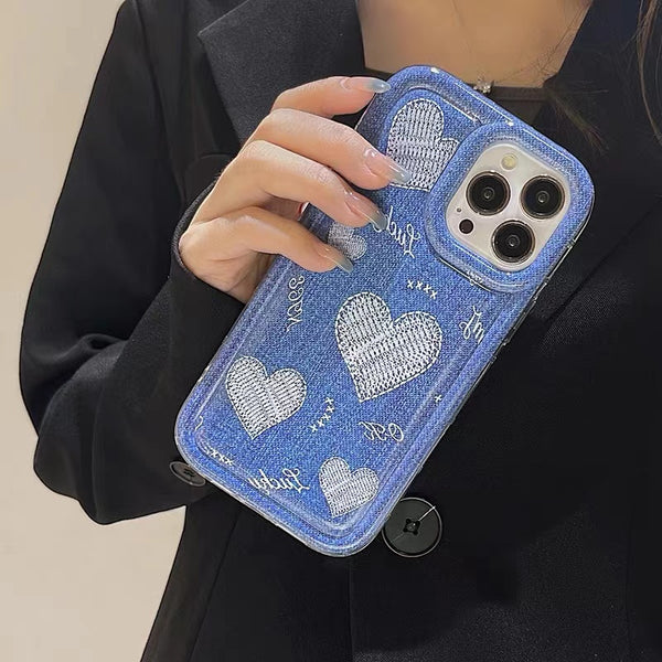 Cute Loveheart Butterfly Blue Silicone Shockproof Soft iPhone Case
