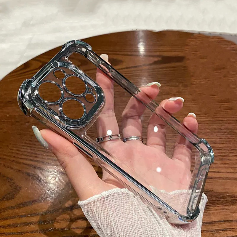Crystal Electroplated Bumper Corner Protection Transparent Clear Soft Shockproof Cover Phone Case