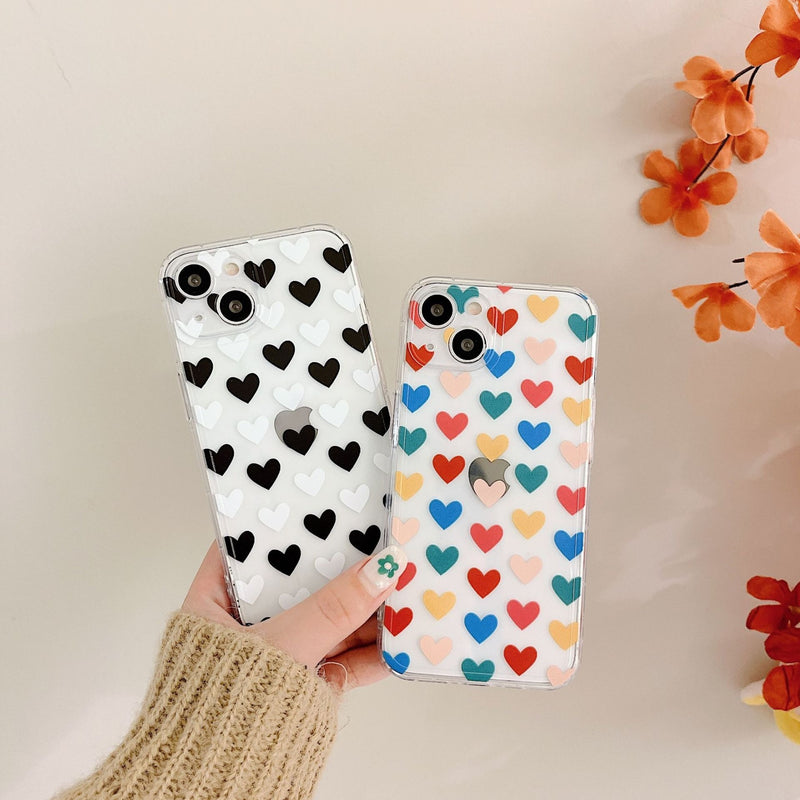 Cute Love Heart Clear Soft iPhone Case
