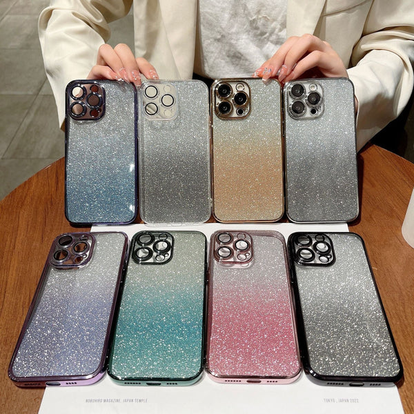 Gradient Glitter Bling Sparkling Clear Soft iPhone Case
