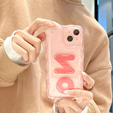 Cute Curly Wave Frame Clear Soft iPhone Case