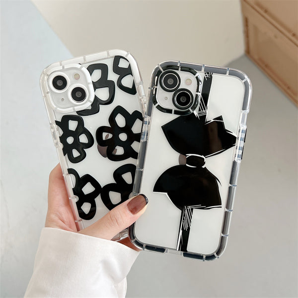 Fluorescent Flower Bow Shockproof Soft iPhone Case