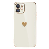 Cute Plating Love Heart Camera Lens Protection Silicone Soft iPhone Case
