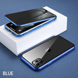 Magnetic Magsafe Anti-Spy 360 Protective Tempered Glass Transparent iPhone Case