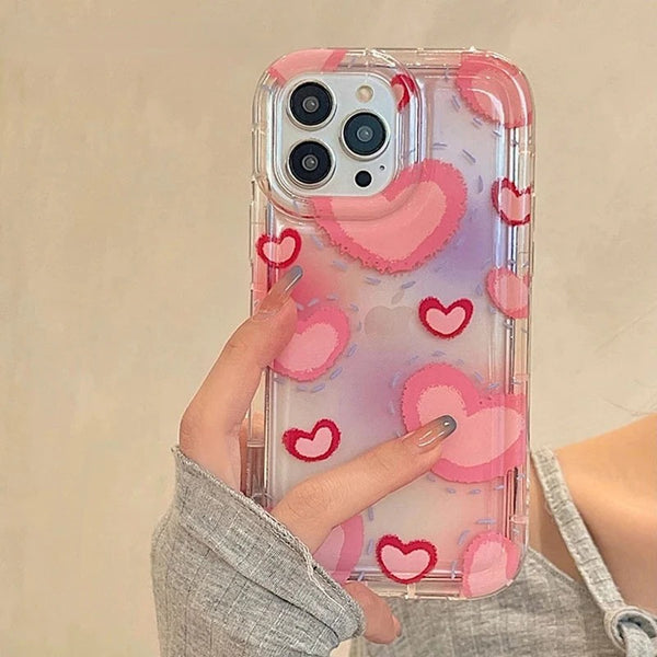 Cute Love Heart Clear Soft iPhone Case