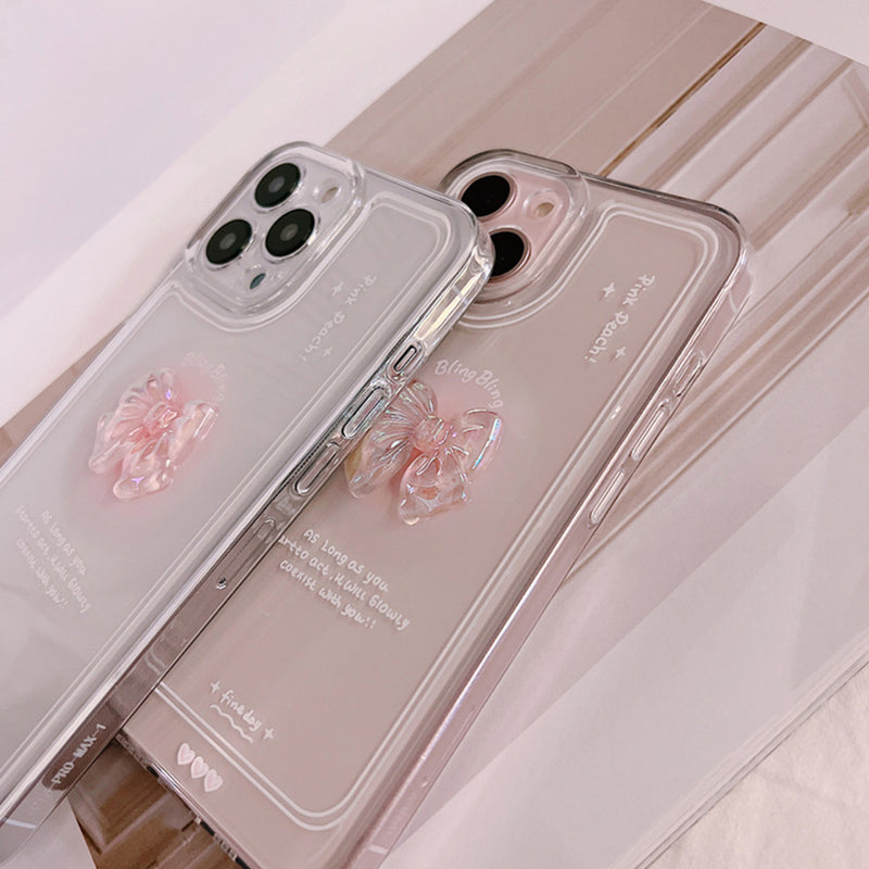 Cute 3D Crystal Bow Tie Bowknot Glitter Sparkle Bling Camera Lens Protection Phone Case