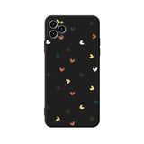 Colorful Love Heart Black Soft Phone Case Back Cover for iPhone
