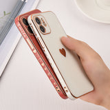 Cute Plating Love Heart Camera Lens Protection Silicone Soft iPhone Case