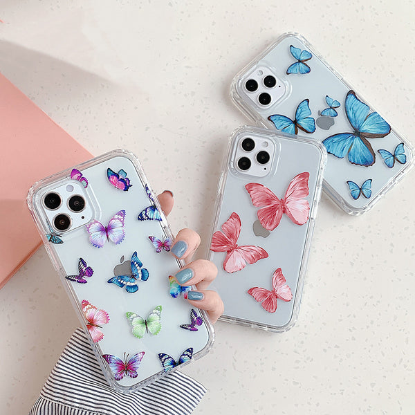 Cute Double Layer Butterfly Clear iPhone Case