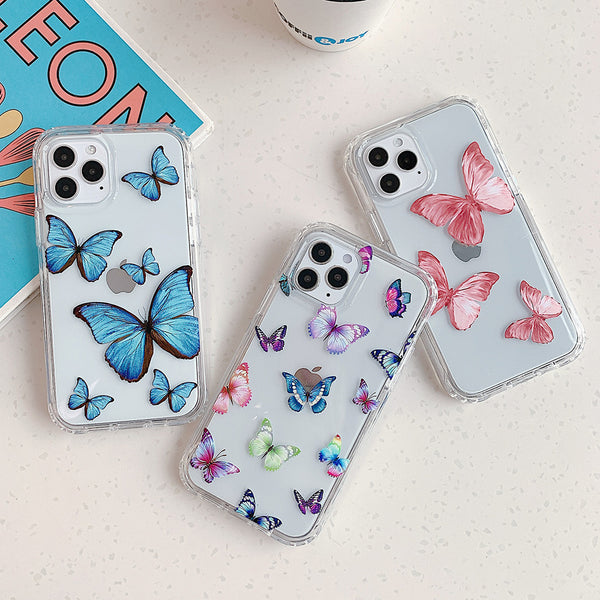 Cute Double Layer Butterfly Clear iPhone Case