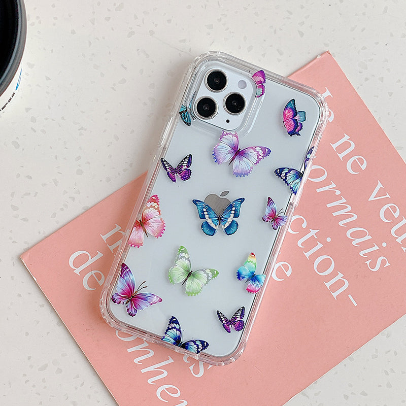 Cute Double Layer Butterfly Clear iPhone Case
