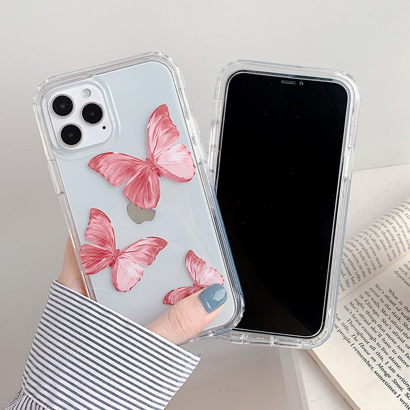 Cute Double Layer Butterfly Clear iPhone Case