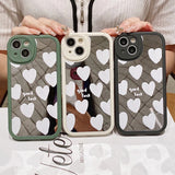 Cute Oil Painting Love Heart Mirror Soft iPhone Case