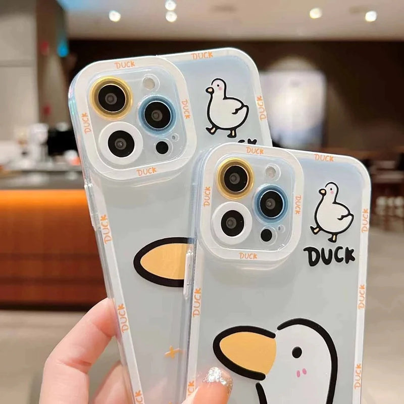 Cute Cartoon Duck Clear Soft iPhone Case