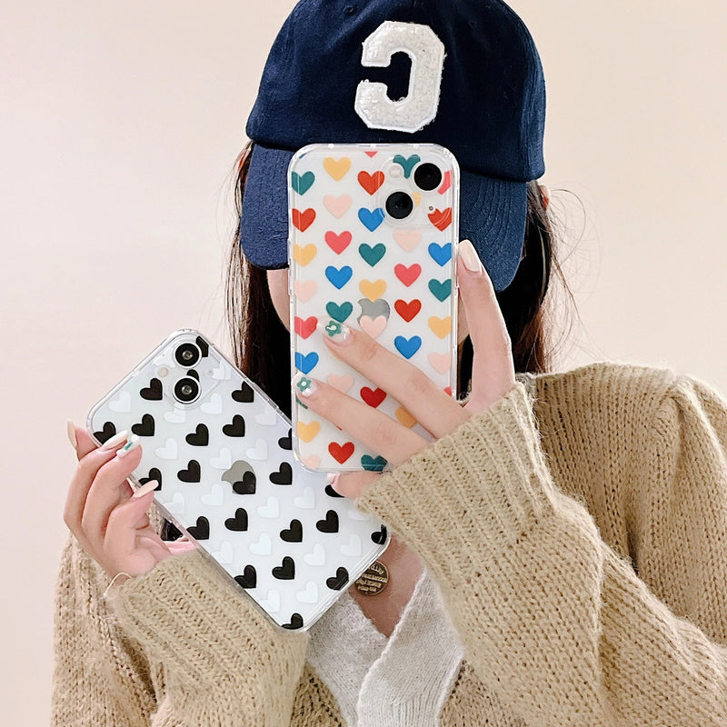 Cute Love Heart Clear Soft iPhone Case