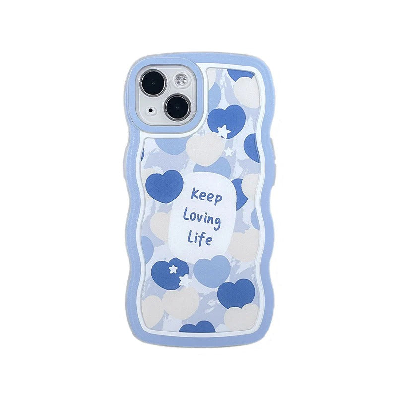 Love Heart Curly Wave Frame Soft iPhone Case