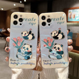 Blue-ray Panda Diamend Shockproof Soft iPhone Case