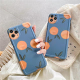 Retro Orange Painting Soft Phone Case Back Cover for iPhone