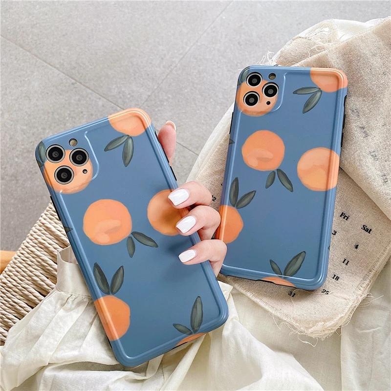 Retro Orange Painting Soft Phone Case Back Cover for iPhone