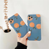 Retro Orange Painting Soft Phone Case Back Cover for iPhone
