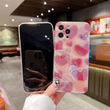 Blue-ray Love Heart Diamend Shockproof Soft iPhone Case