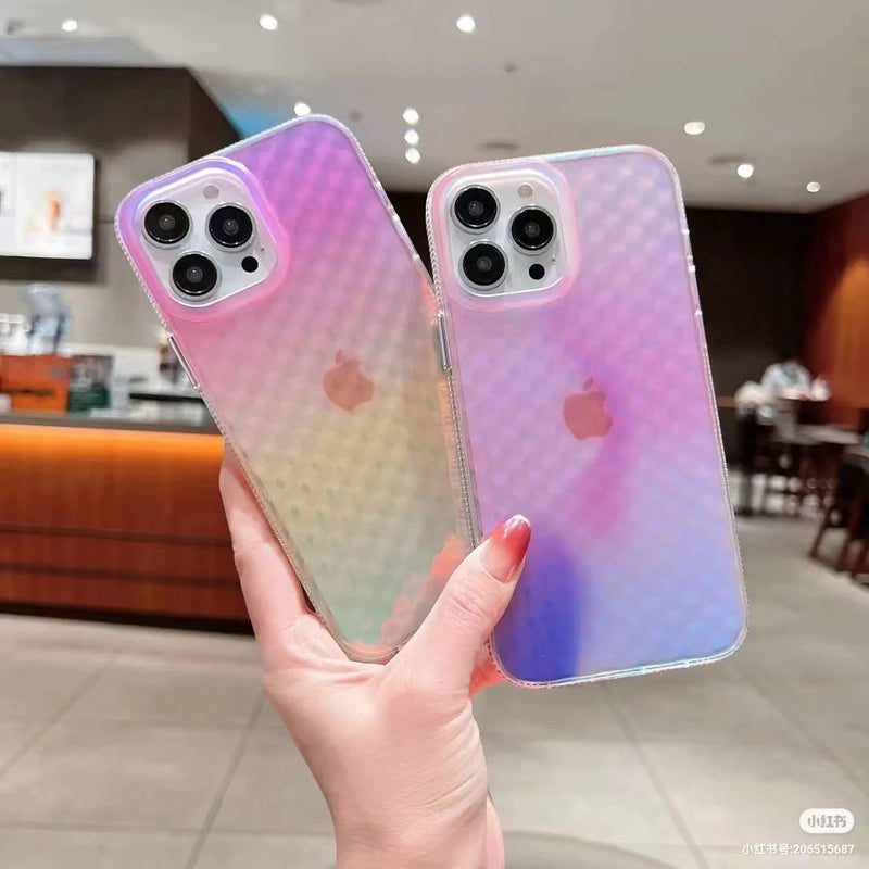 Gradient Glitter Bling Sparkling Shell Pattern Soft iPhone Case
