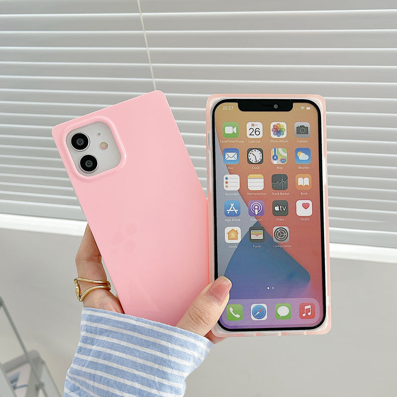 Candy Color Square Silicone iPhone Case