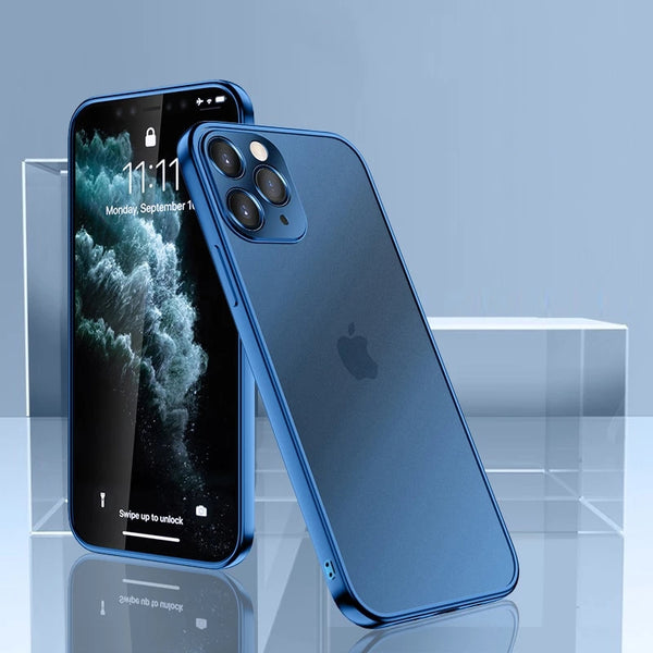 Luxury Square Frame Plating Clear Soft Phone Case Back Cover for iPhone