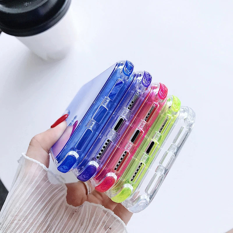 Candy Color Shockproof Bumper Soft Phone Case Back Cover for iPhone