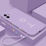 Solid Color Sunshine Silicone Protective Soft Phone Case Back Cover for iPhone