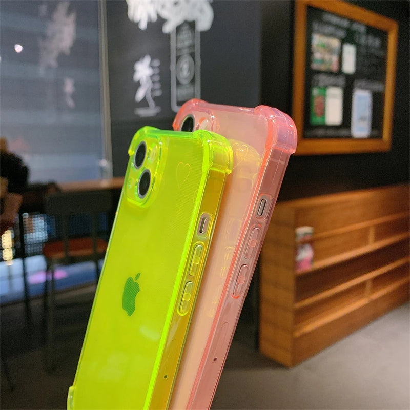 Luxury Laser Love Heart Clear Silicone Soft iPhone Case
