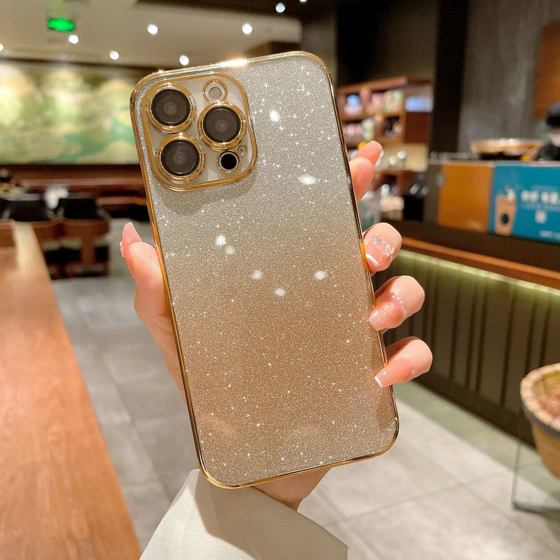 Gradient Glitter Bling Sparkling Clear Soft iPhone Case