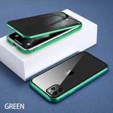 Magnetic Magsafe Anti-Spy 360 Protective Tempered Glass Transparent iPhone Case