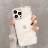 Cute Gradient Laser Frame Clear Soft iPhone Case