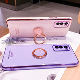 Luxury Plating Ring Holder Stand Silicone Samsung Case