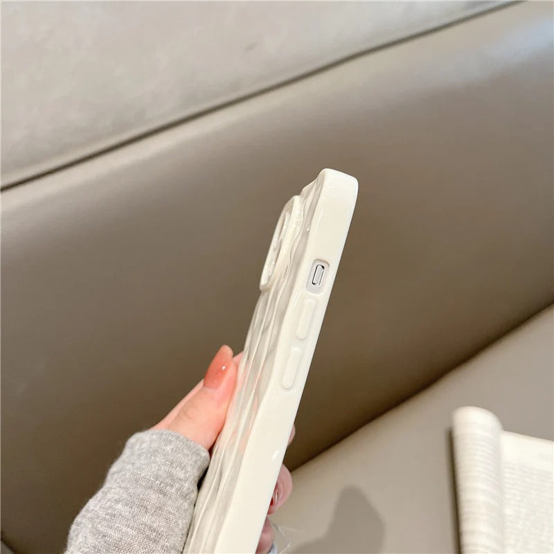 Solid Color Striped Silicone Soft iPhone Case