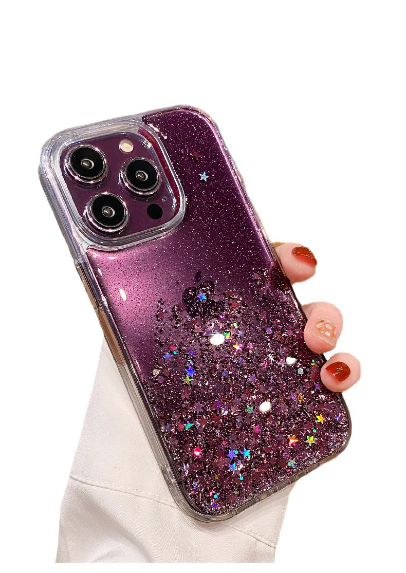 Glitter Bling Sparkling Star Clear Soft iPhone Case