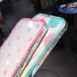Cute Colorful Polka Dot Camera Lens Protection Clear Soft iPhone Case