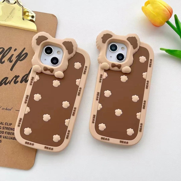 Cute 3D Cartoon Bear Paw Soft iPhone Case