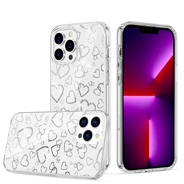 Electroplated Love Heart Clear Soft iPhone Case