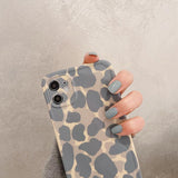 Leopard Print Silicone Soft Phone Case Back Cover for iPhone