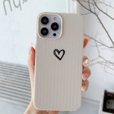 Weave Pattern Love Heart Soft iPhone Case