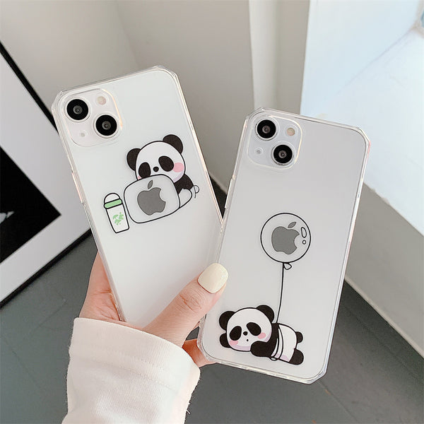 Cute Creative Cartoon Panda Clear Soft iPhone Case