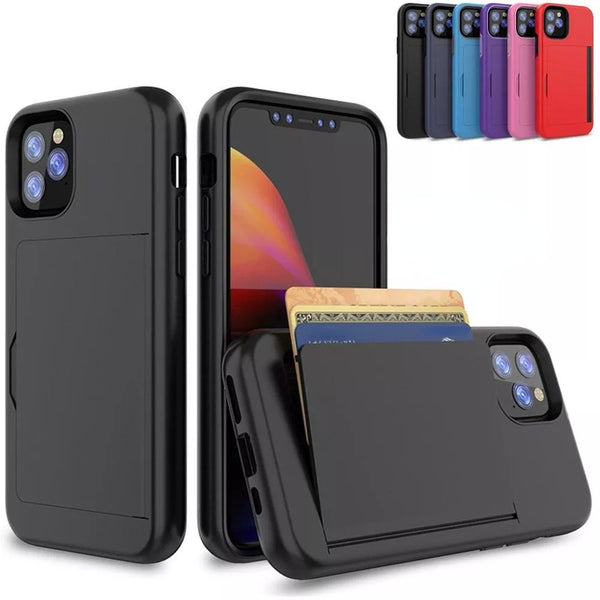 Candy Color Card Holder Soft iPhone Case